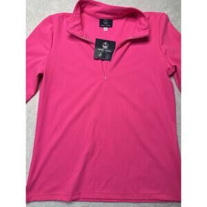 Sailor-Sailor Britt Top Fuchsia 1/4 Zip UPF 50+ SZ S Resortwear Golf Tennis